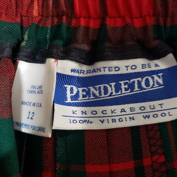 Vintage 90s Pendleton Knockabout Wool Plaid Skirt Tartan Red Christmas Womens 12 - Picture 6 of 12